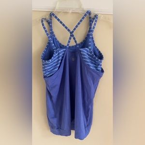 Blue ATHLETA tank top with built in sports bra